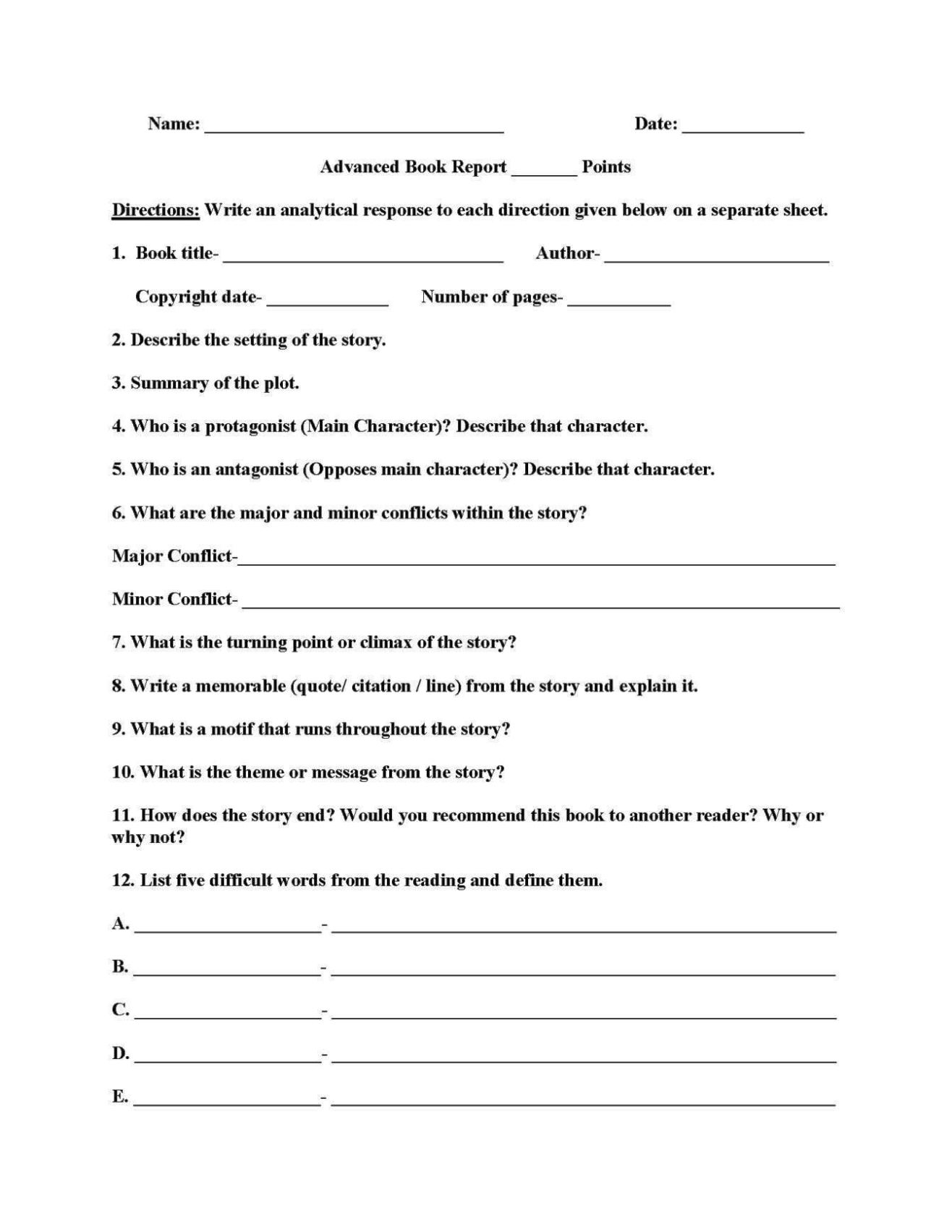 4th-grade-book-report-template-sampletemplatess-sampletemplatess