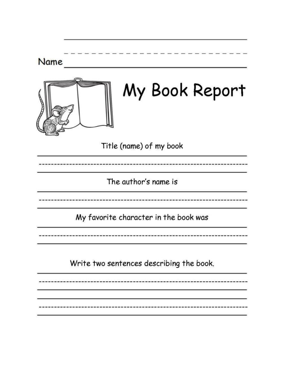 Book Report Template 2Nd Grade SampleTemplatess SampleTemplatess