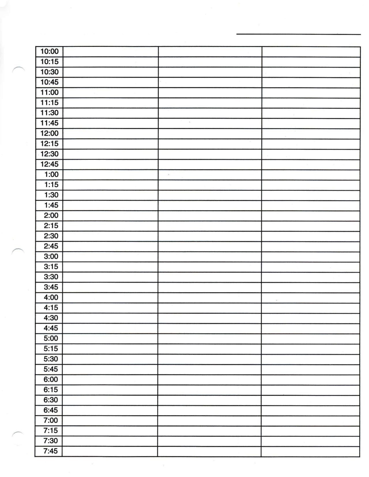Free Printable Daily Appointment Template