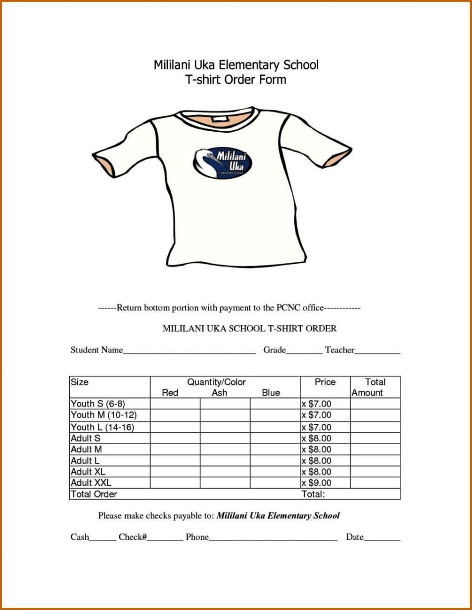 Free T Shirt Order Form Template SampleTemplatess SampleTemplatess