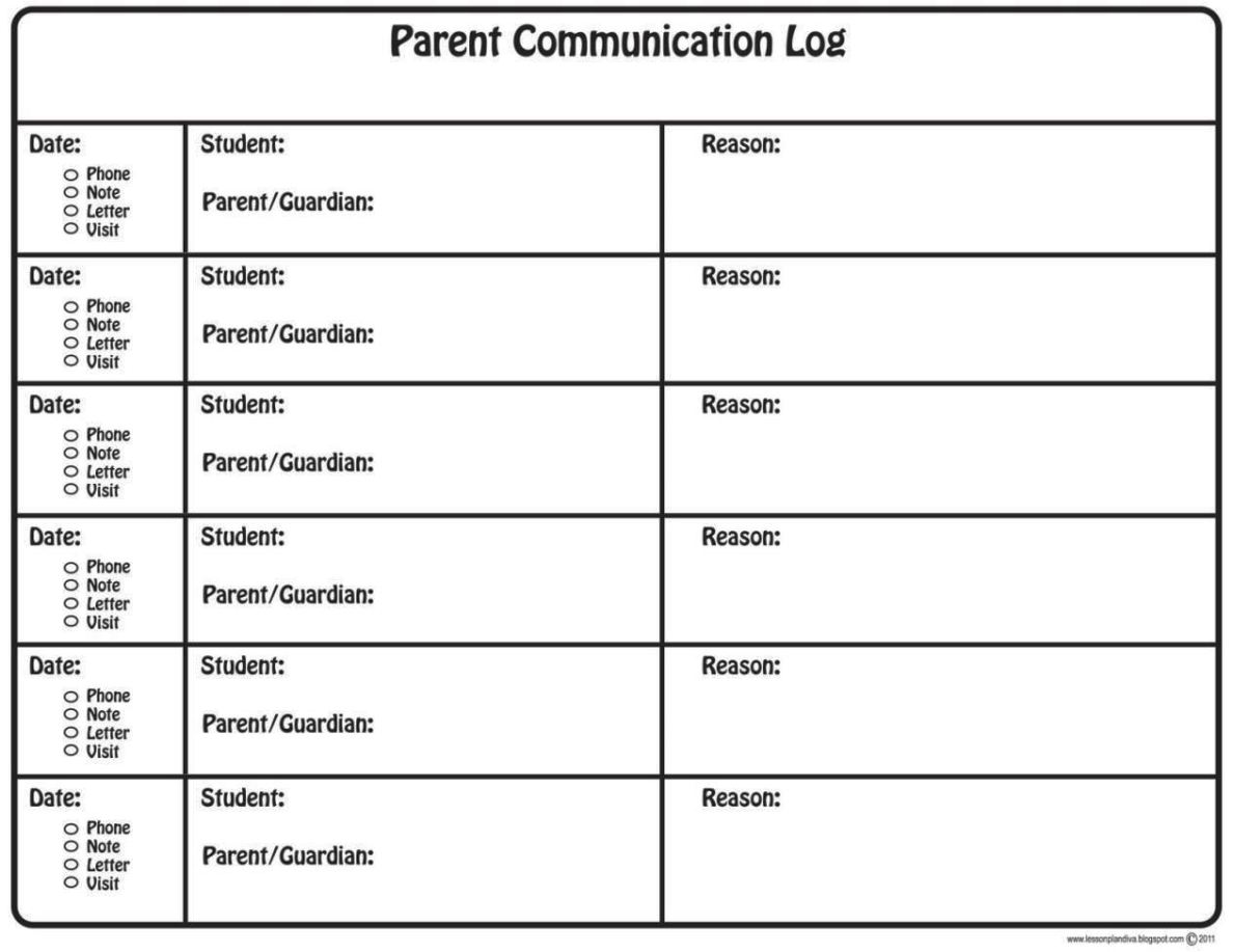 Parent Contact Form Template