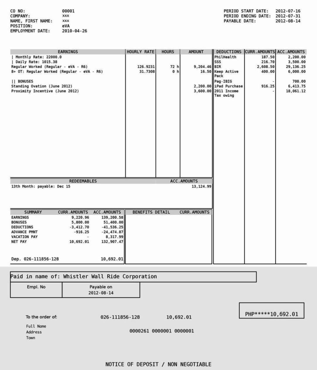 Payment Slip Template Excel SampleTemplatess SampleTemplatess