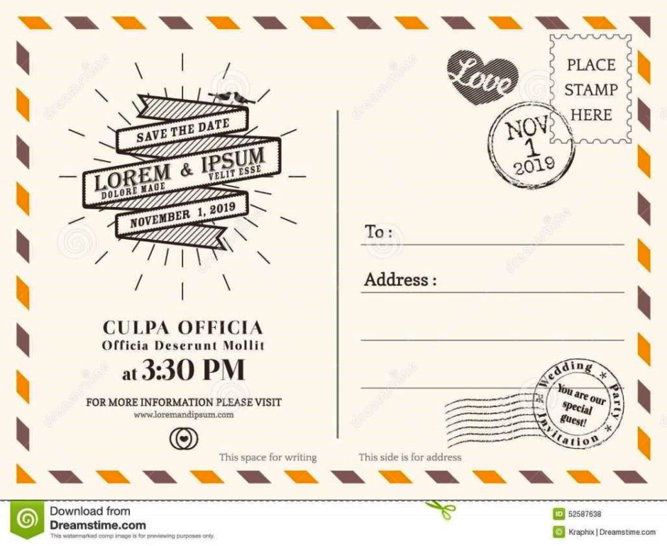 Free Printable Postcard Invitations Template Printable Templates