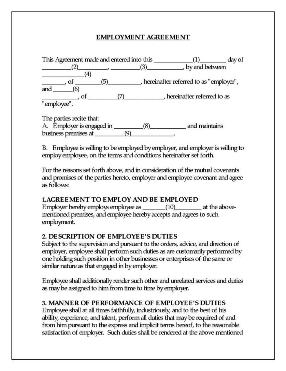 Temporary employment contract template pdf