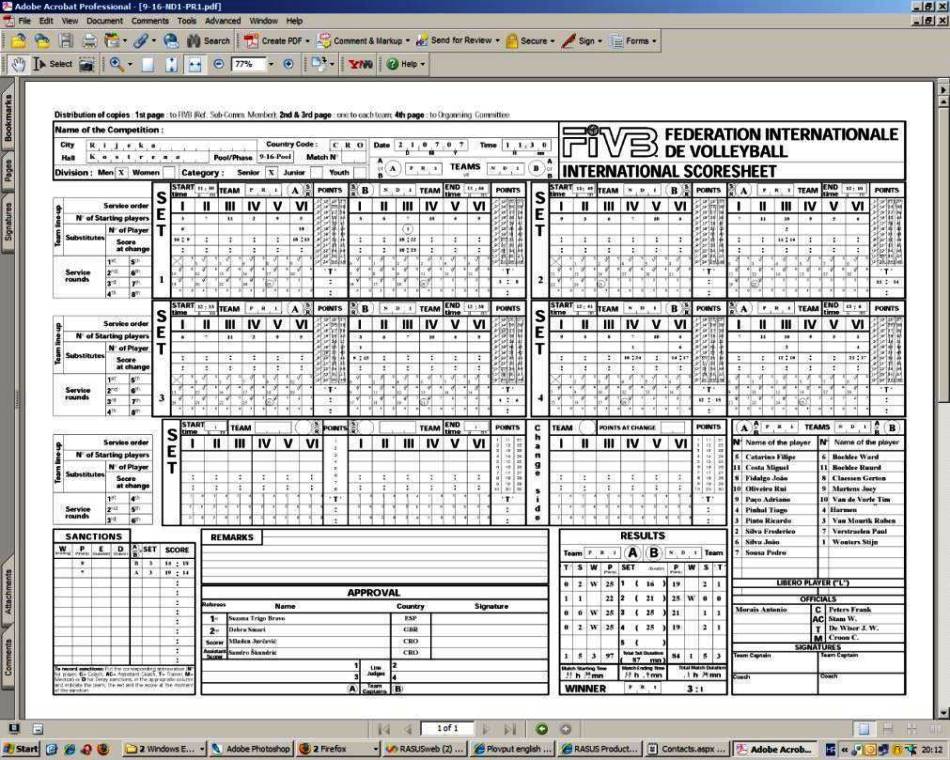 Volleyball Score Sheet Template SampleTemplatess SampleTemplatess
