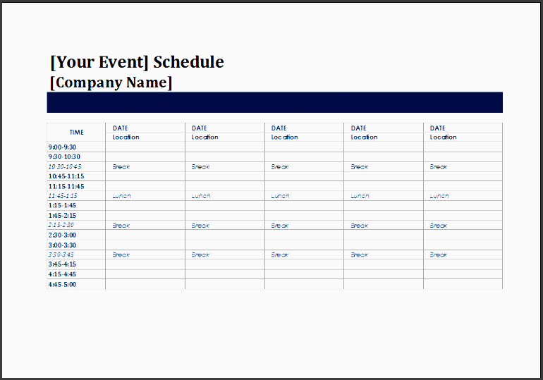 5 5 Day Trip Planner Format SampleTemplatess SampleTemplatess