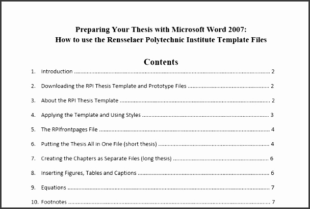 Word 2013 Table Of Contents Template