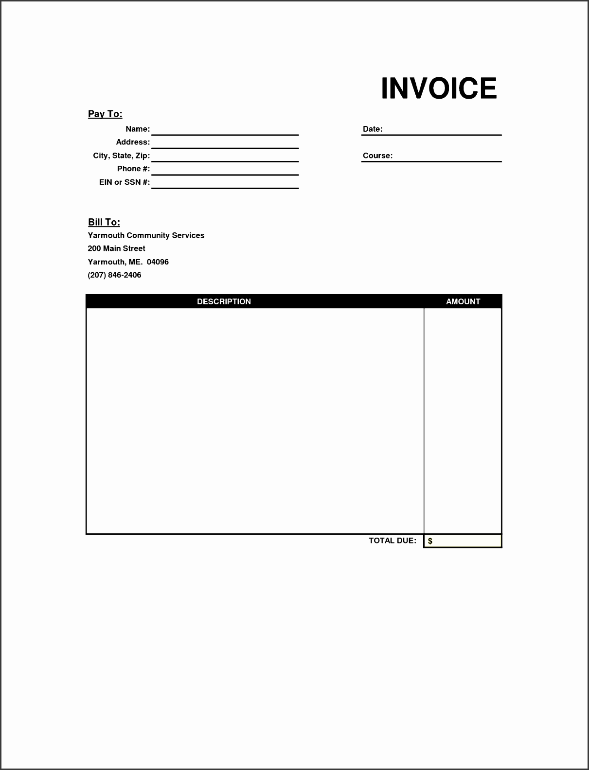 Printable Contractor Invoice Template Sampletemplatess Free