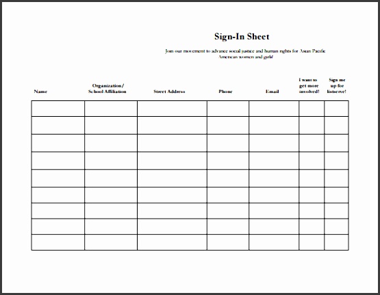 Sports Sign Up Sheet Template Free