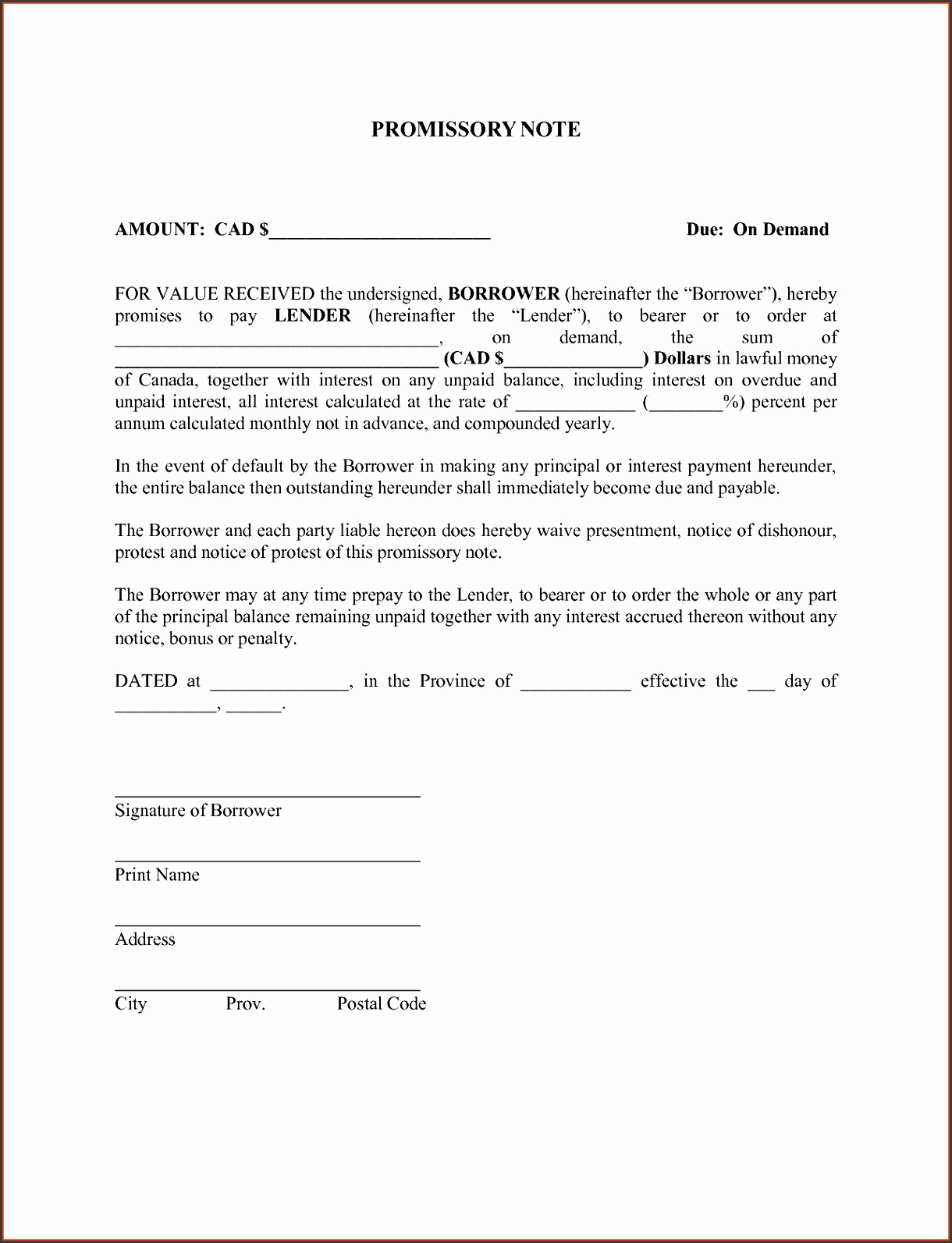 6 Promissory Note Template Free SampleTemplatess SampleTemplatess