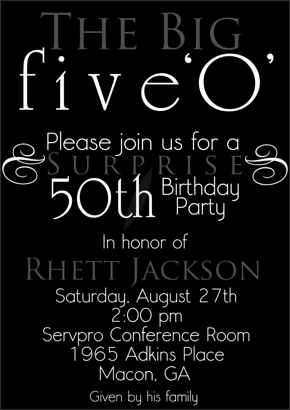 5 Surprise 50th Birthday Party Invitations Templates SampleTemplatess