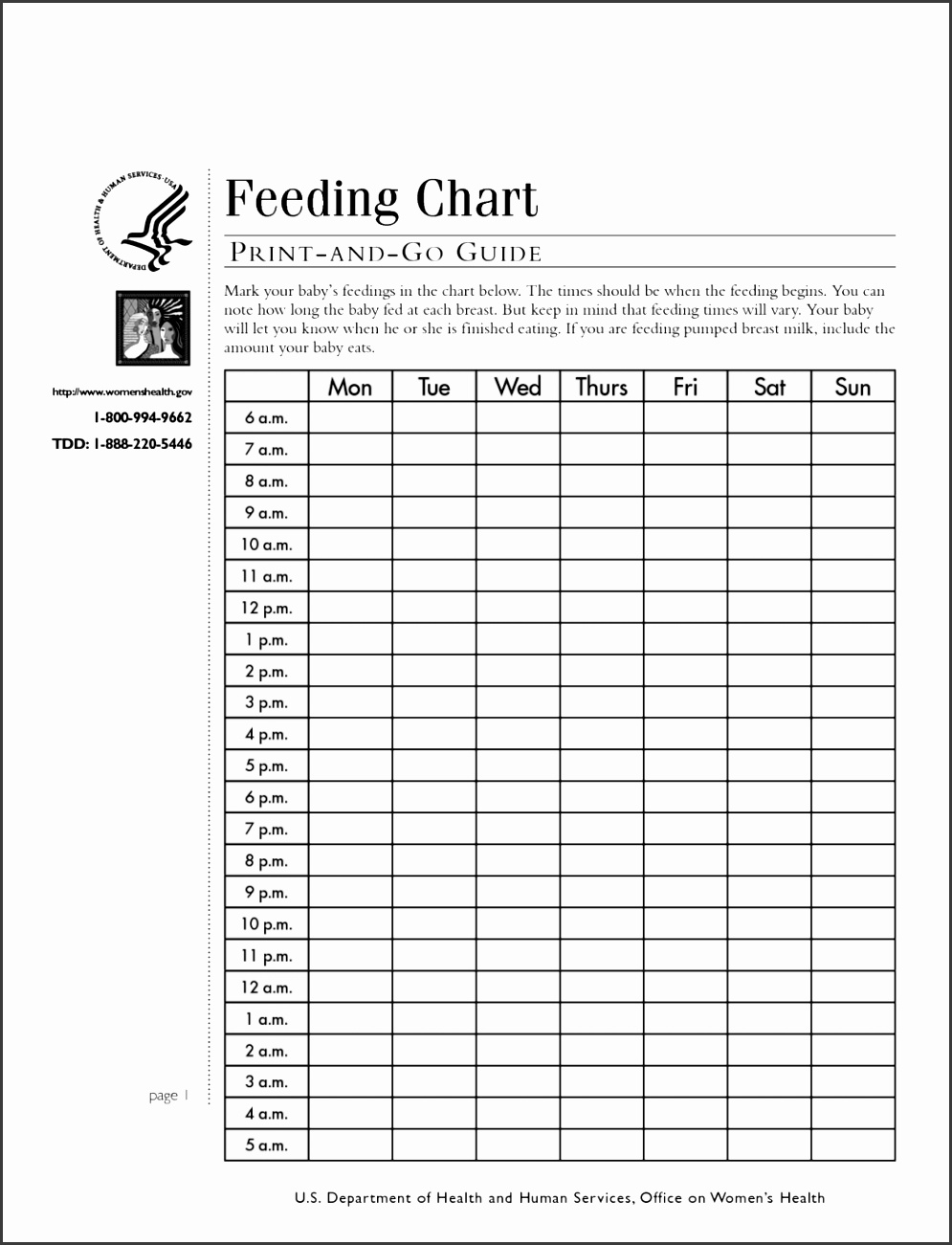 6 Baby Feeding Chart Template - SampleTemplatess ...