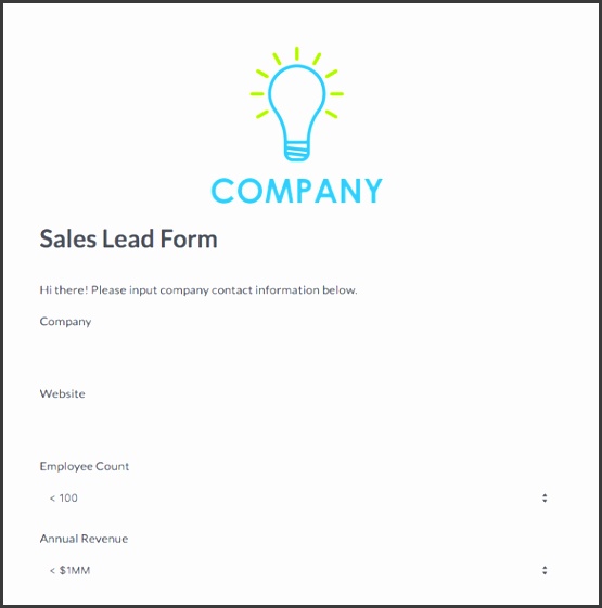 sales lead form template