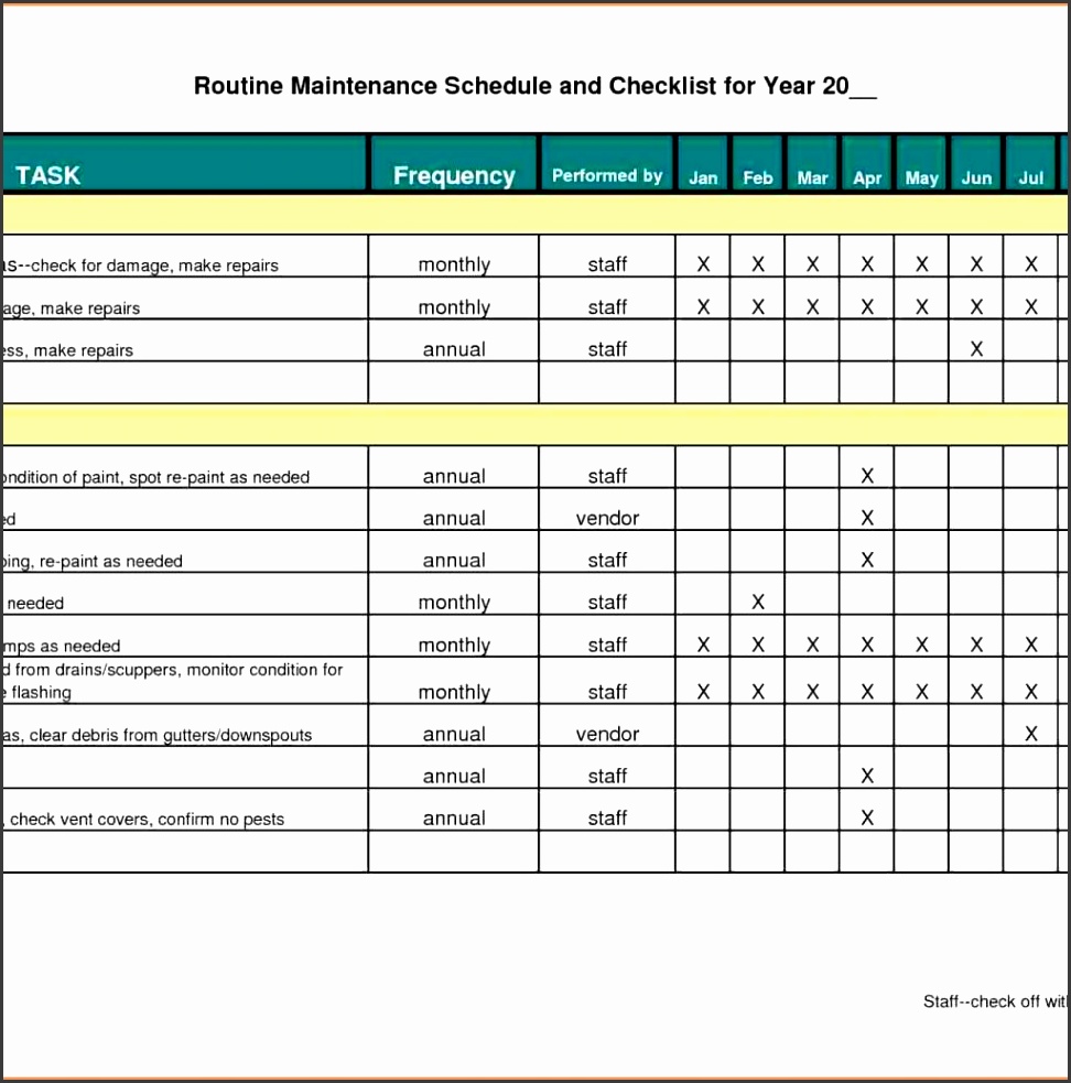Preventive Maintenance Format Excel Preventive Maintenance Template
