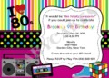 80S Party Invitations Template Free