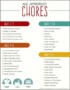 Allowance Chore Chart Template