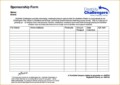 Blank Sponsor Form Template