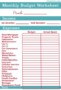 Budget Template Free Printable