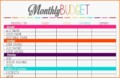 Monthly Budget Plan Template