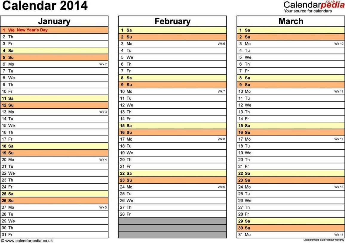 Monthly Calendar Excel Template 2014 SampleTemplatess SampleTemplatess