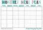 Monthly Meal Planner Template Excel