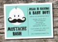 Mustache Baby Shower Invitations Templates