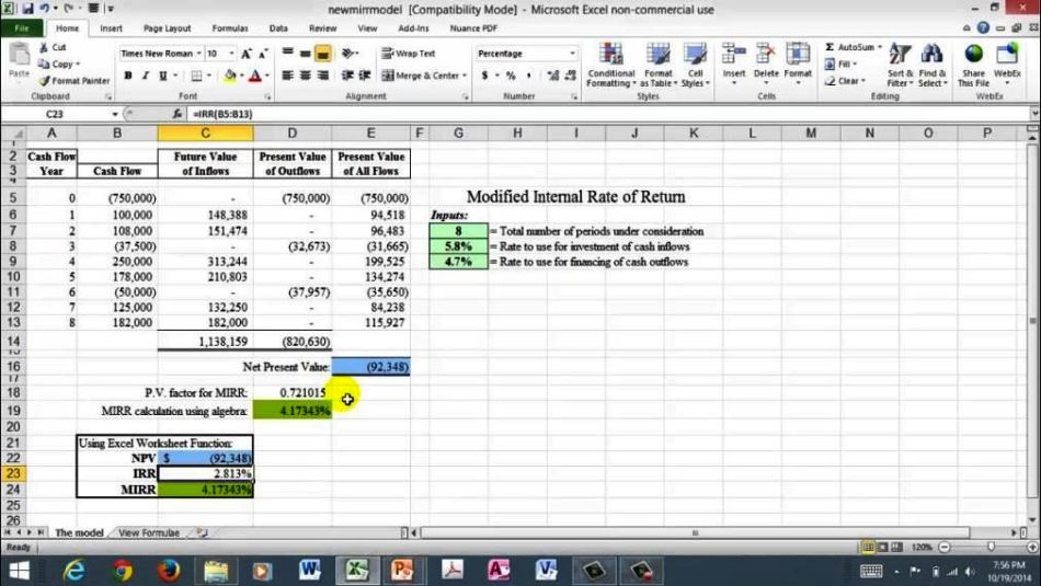 Npv Calculator Excel Template SampleTemplatess SampleTemplatess