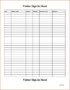 Simple Sign In Sheet Template