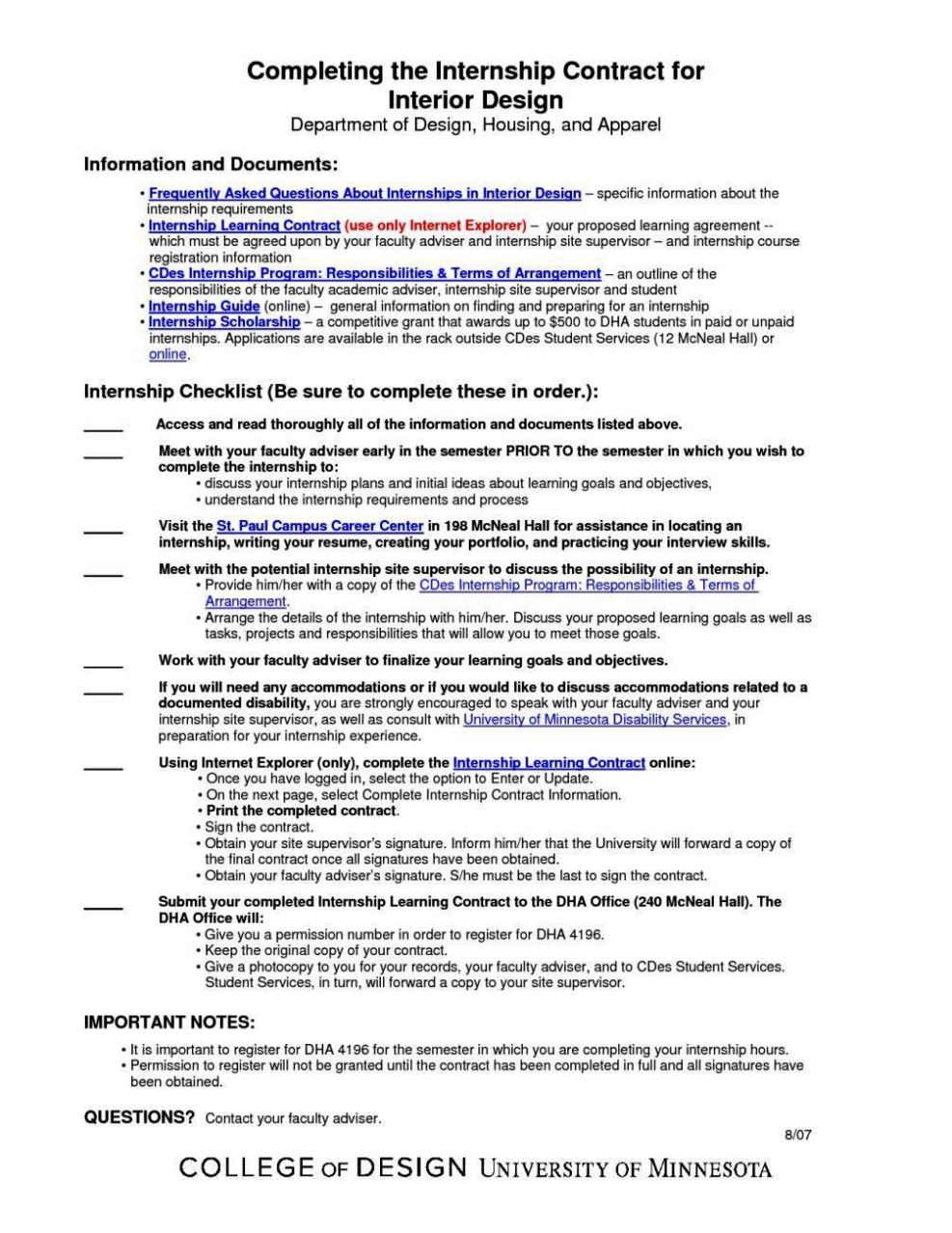 student learning contract template