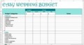 Wedding Budget Worksheet Template