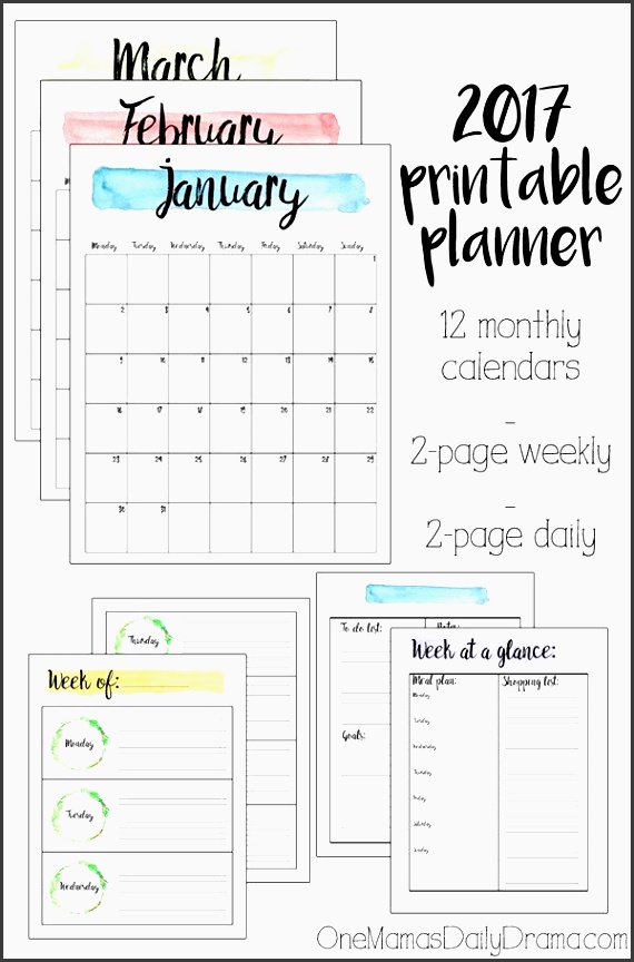 2017 printable planner