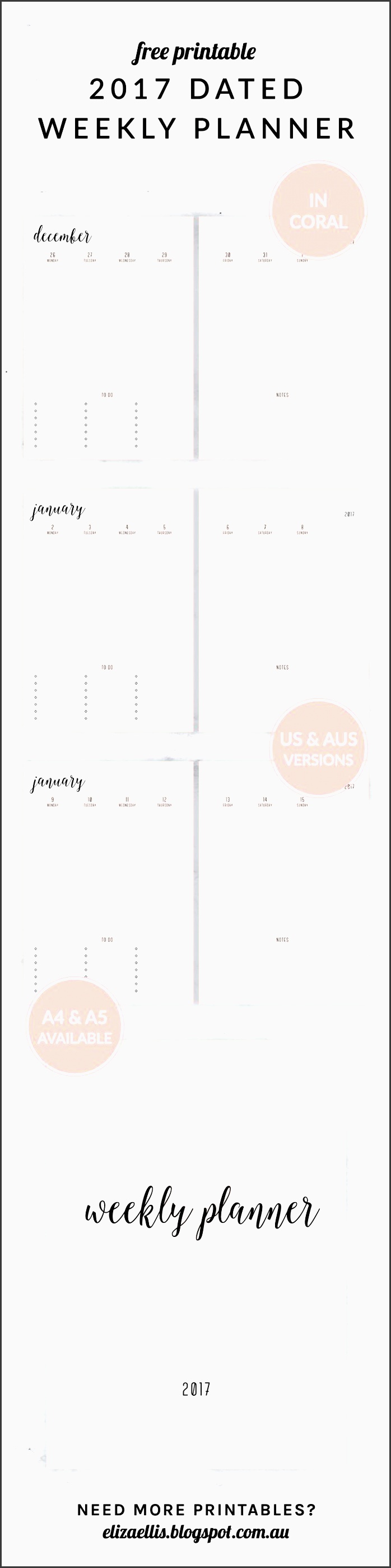 free printable 2017 irma collection weekly planner by eliza ellis available in both
