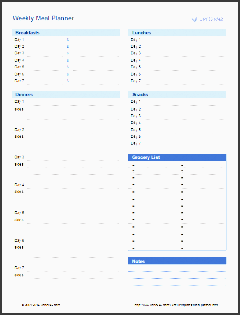 weekly meal planner design 3