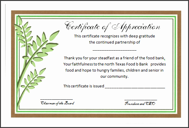 partnership certificate of appreciation template