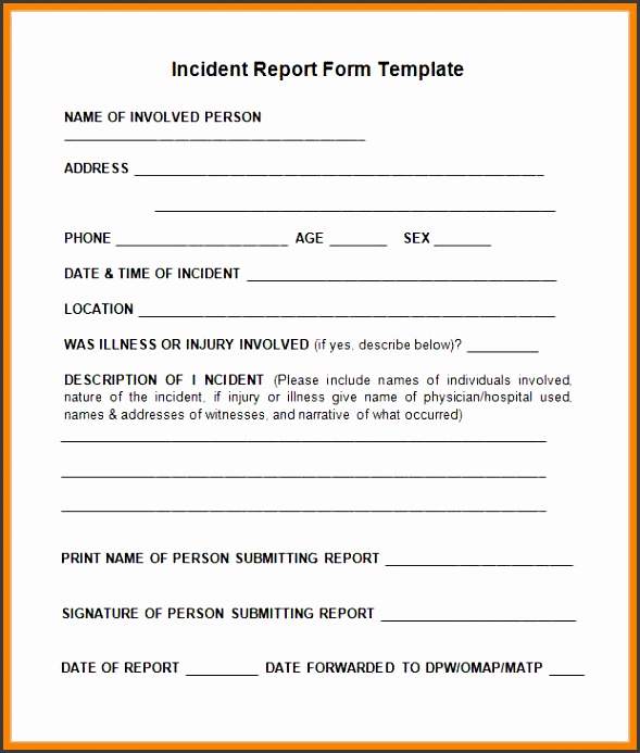 accident report template incident report form template accident report template