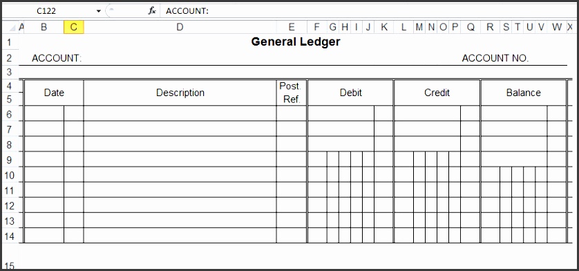 general ledger template