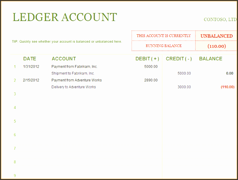 13 free accounting general ledger template