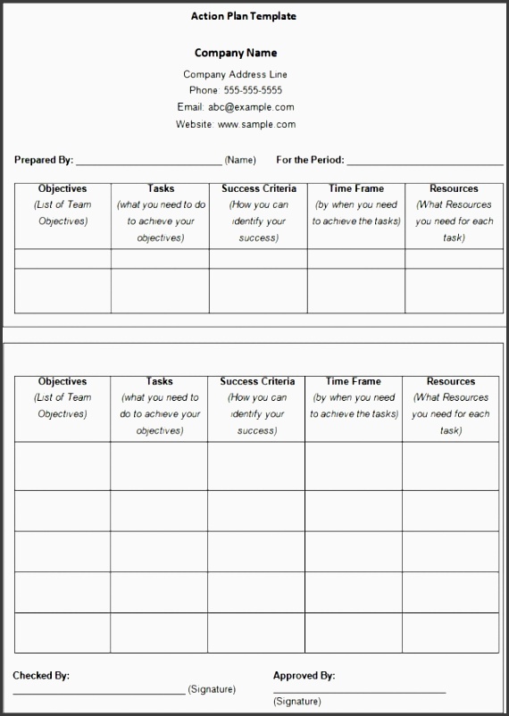 free sales action plan template in word doc