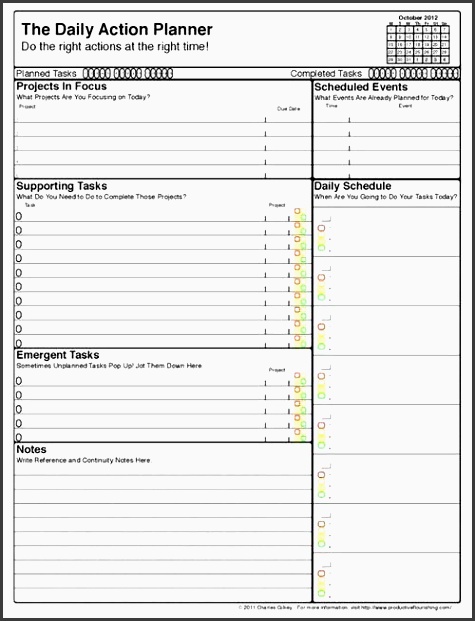 10 Action Daily Planner Template - SampleTemplatess ...
