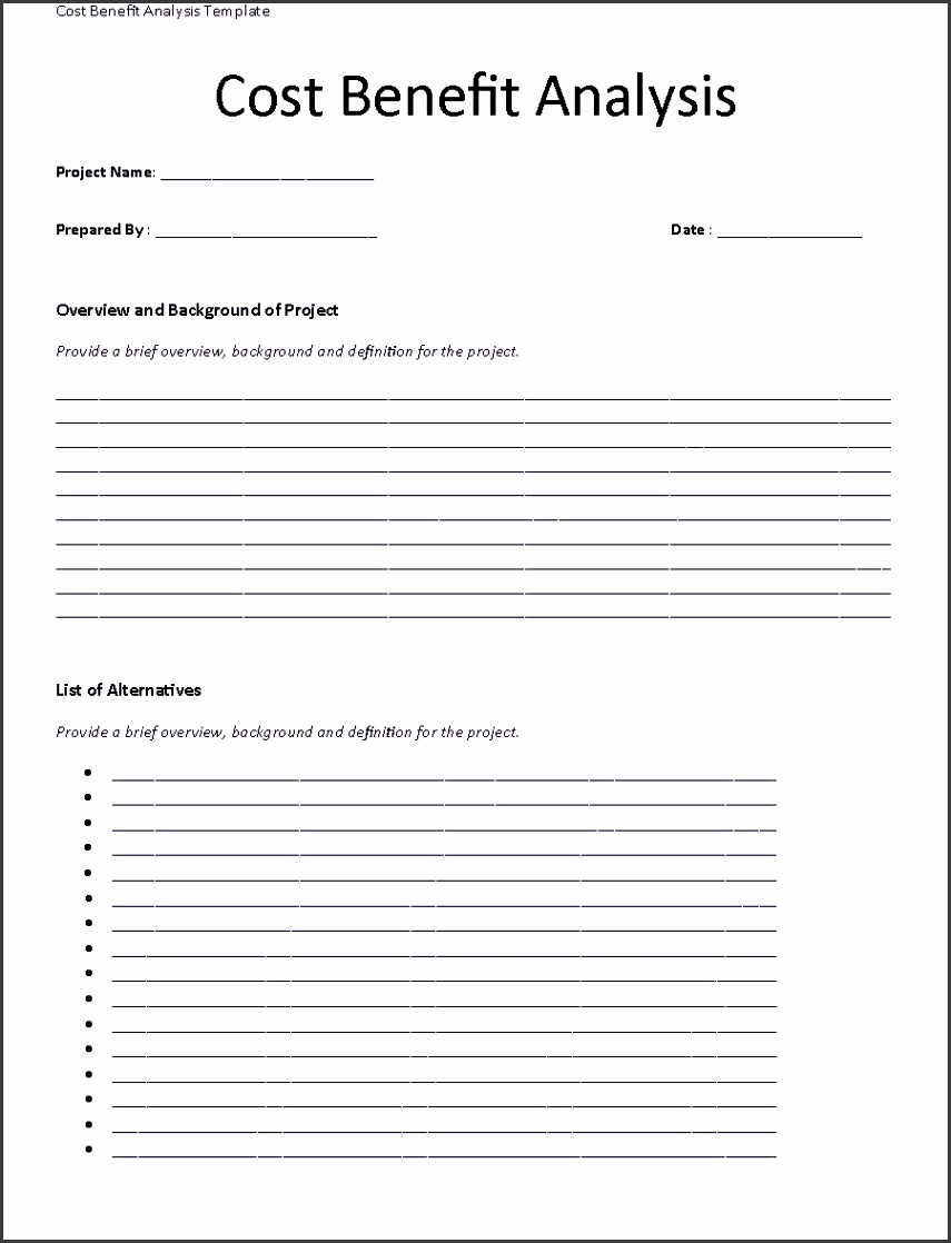 printable cost benefit analysis template 02