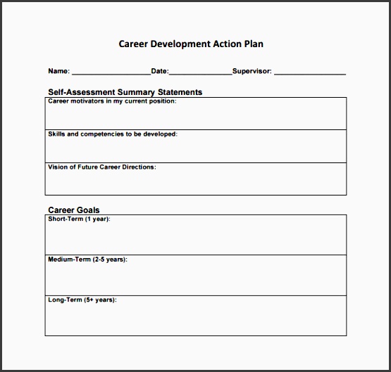 career development action plan template pdf free