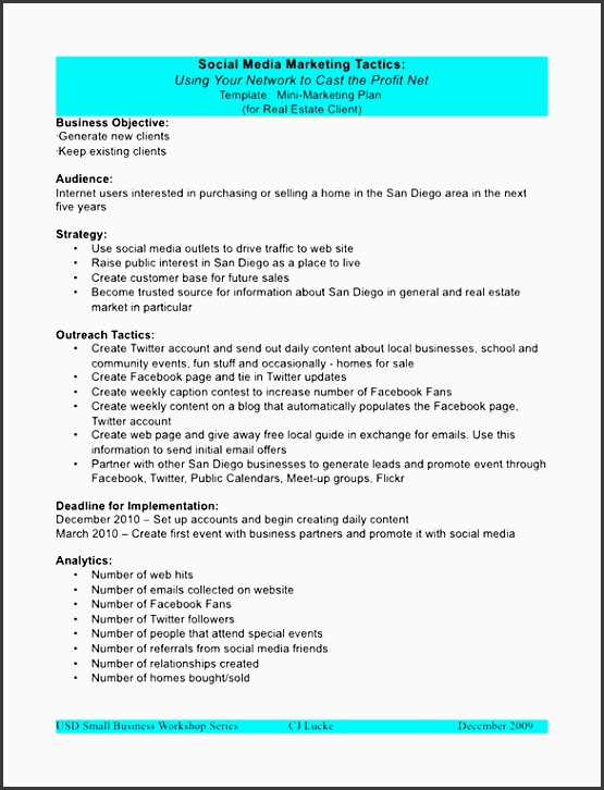 marketing plan outline template 8 free sample example format