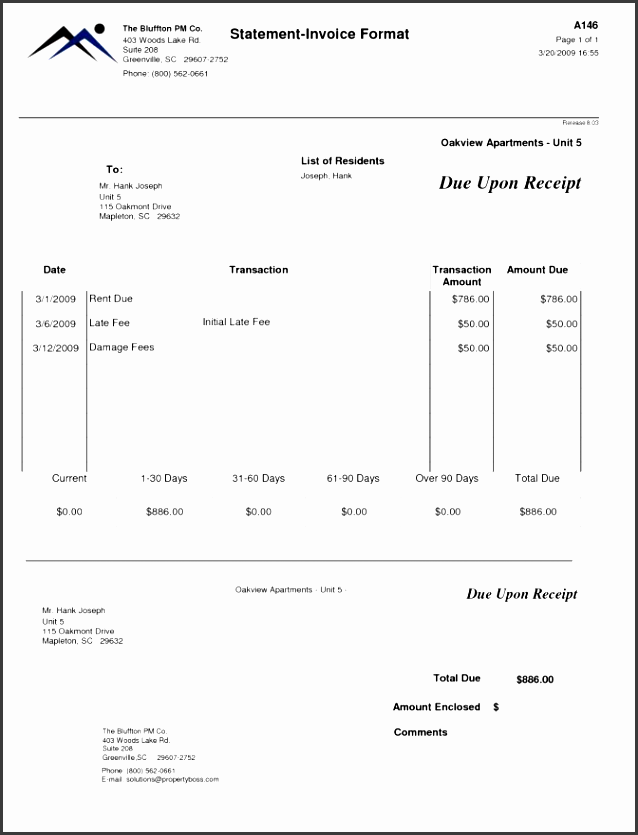 rent invoice template example bill format excel 10 best images of due monthly rental receipt apartment