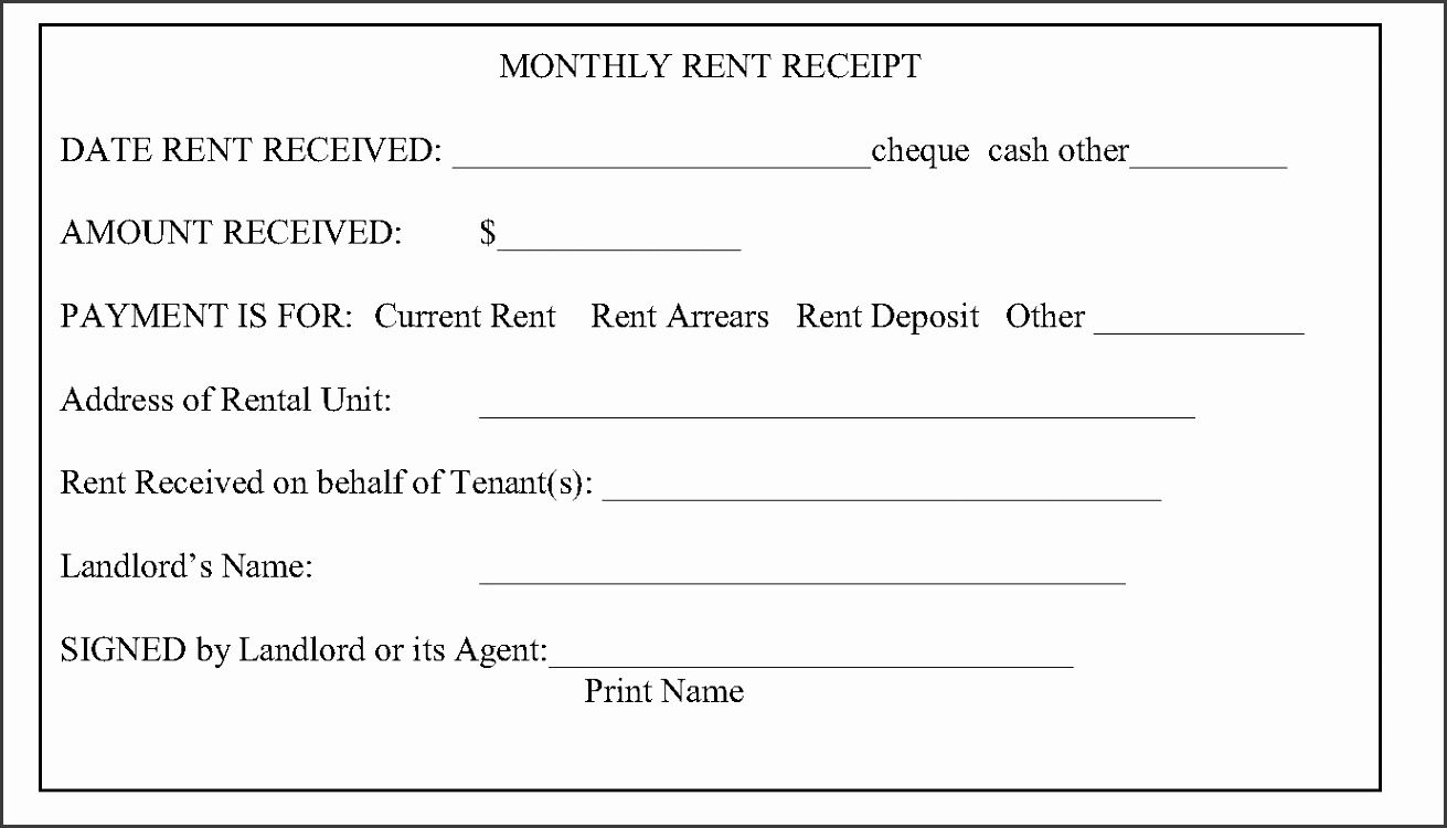 11 Apartment Rent Receipt Template - SampleTemplatess - SampleTemplatess