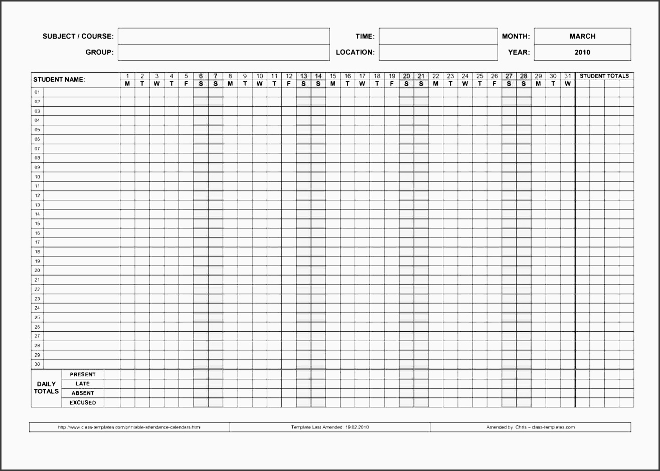 gallery of printable attendance tracker employee attendance template tracking sheet ideas about assignment planner on tracking free printable attendance