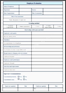 employee evaluation template