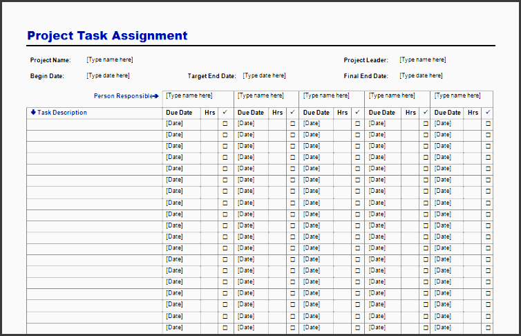 project task assignment template