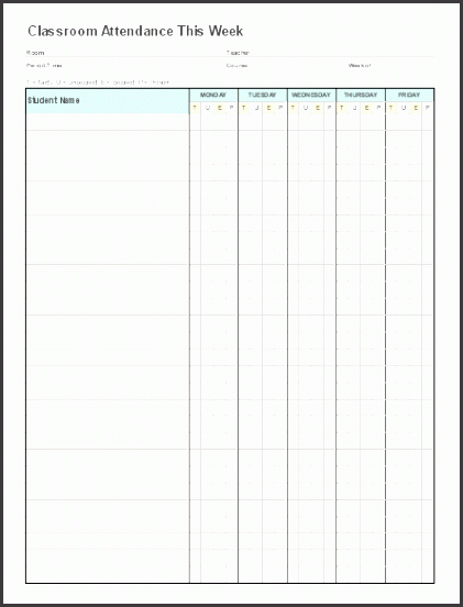 free blank class roster printable this attendance sheet template in ms excel format
