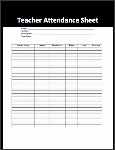 other templates business templates printable teacher attendance sheet template