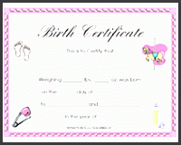 free printable blank baby birth certificates templates tqaln girls baby birth certificate to print